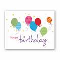Stars and Balloons Economy Birthday Card - White Unlined Envelope